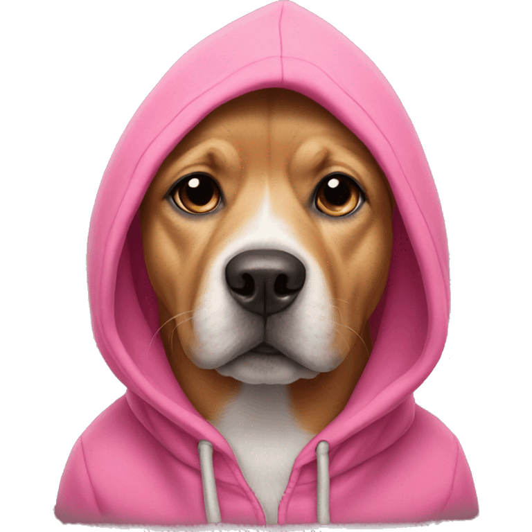 Dog wearing a pink hoodie  emoji