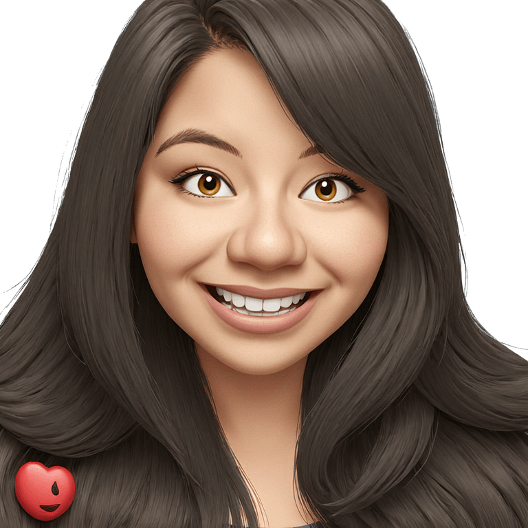 smiling girl with long hair emoji