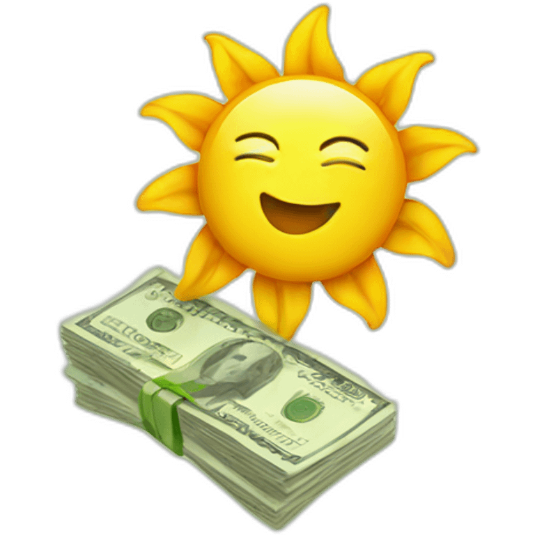 Sun with money emoji