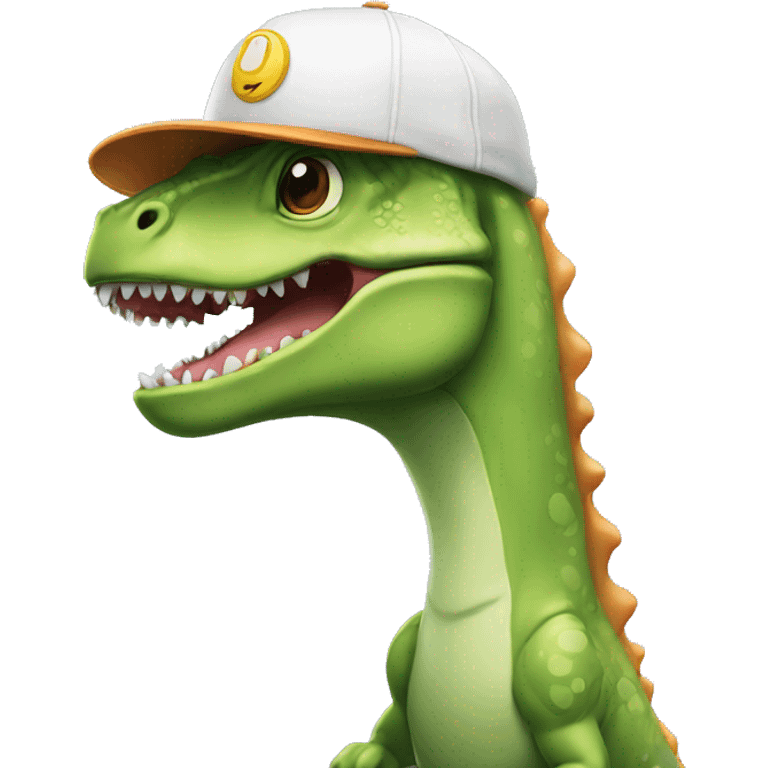 A Dino with a cap emoji