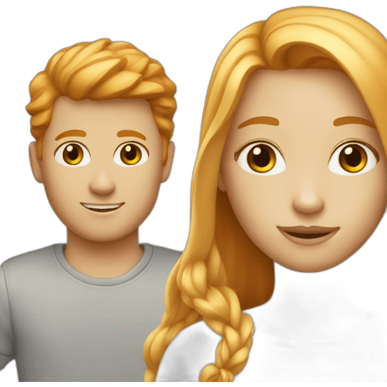 Blond girl with a ginger boy emoji