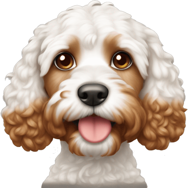 Red and white snout girl cockapoo emoji