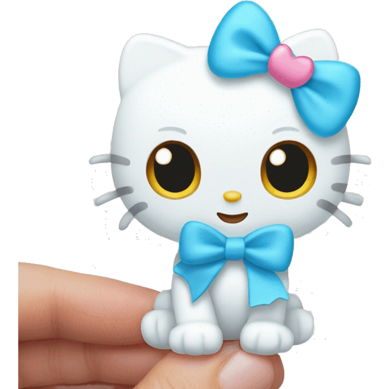 Hello kitty with a light blue bow emoji