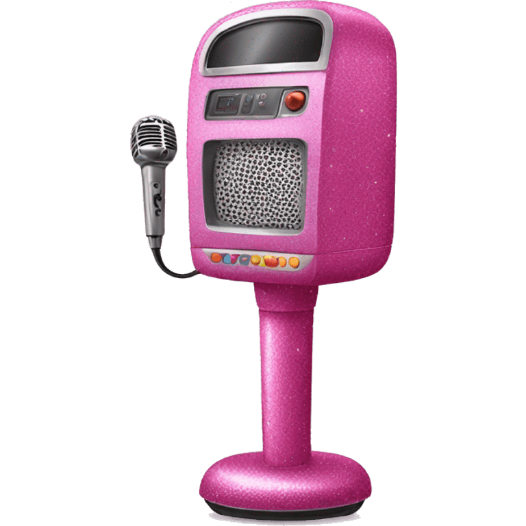 Pink glitter karaoke machine emoji