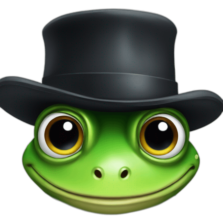 Frog with a black hat emoji