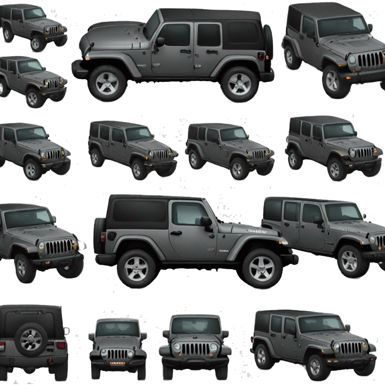 Dark grey 4 door jeep wrangler hard top emoji