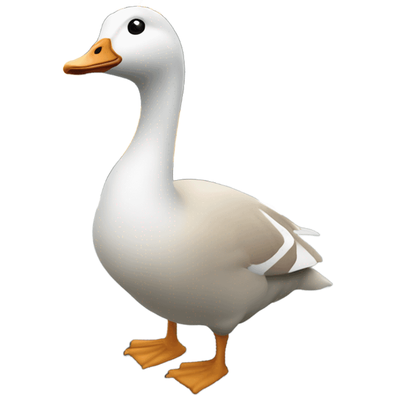 A goose waiting for a bus, with a bus approaching emoji