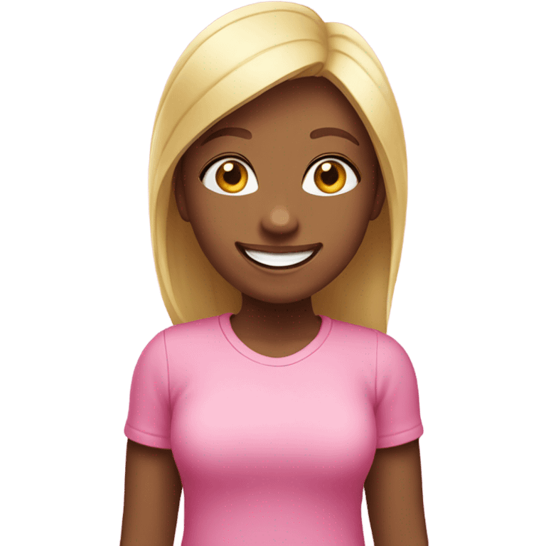 smiling girl in pink shirt emoji