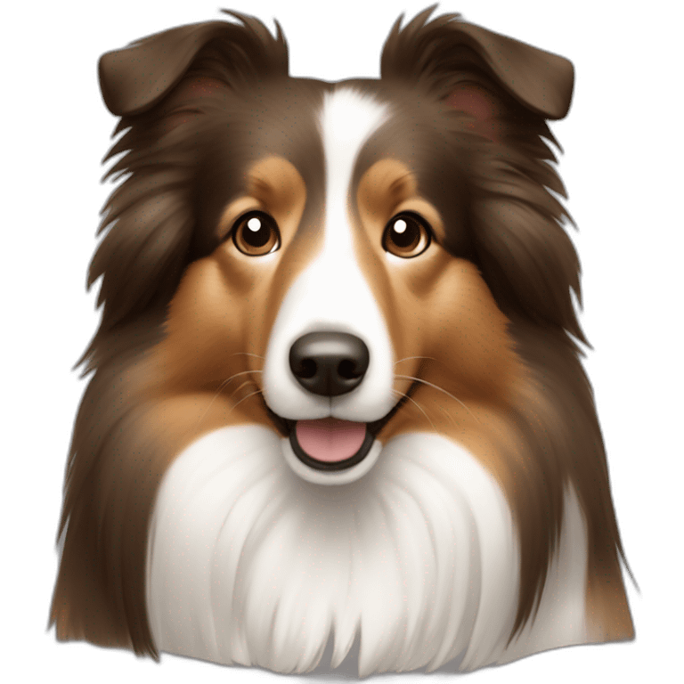 Black-brown-white Sheltie emoji