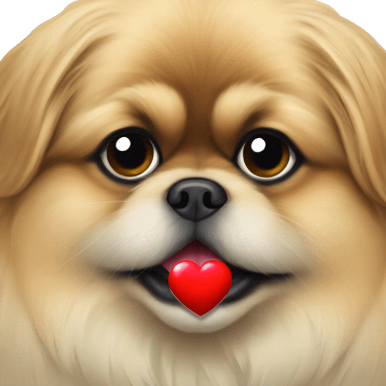 Pekingese with a heart emoji