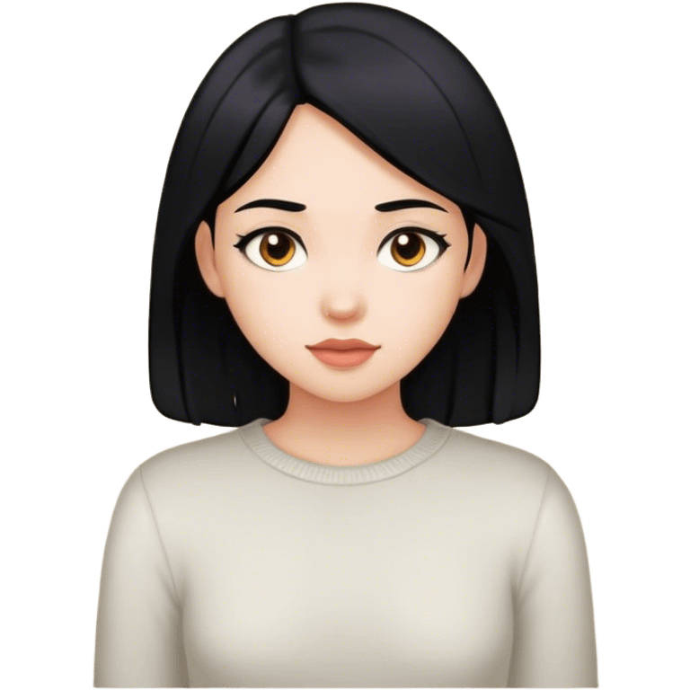 girl with black hair indoors emoji