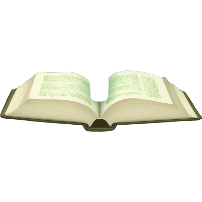 Open Light Sage green holy Bible with a light coloured gardens coming from the sides of the Bible  emoji