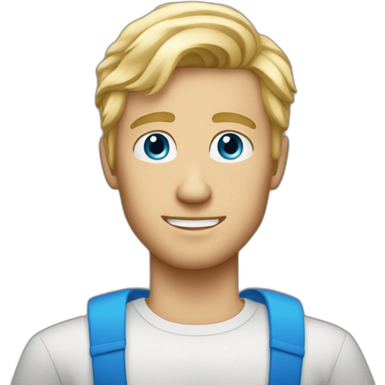 blonde handsom guy with blue eyes emoji