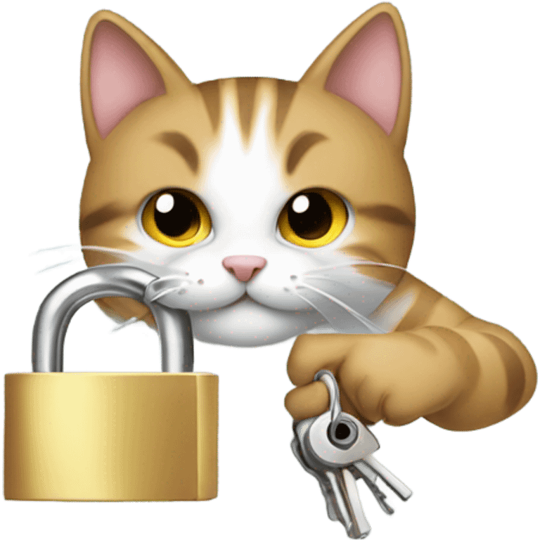  Cat picking a lock emoji