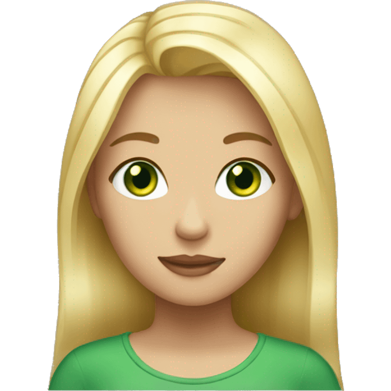 Girl with blonde hair and green eyes  emoji