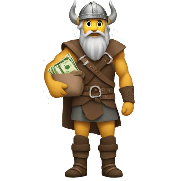 Viking holding a bag of money emoji