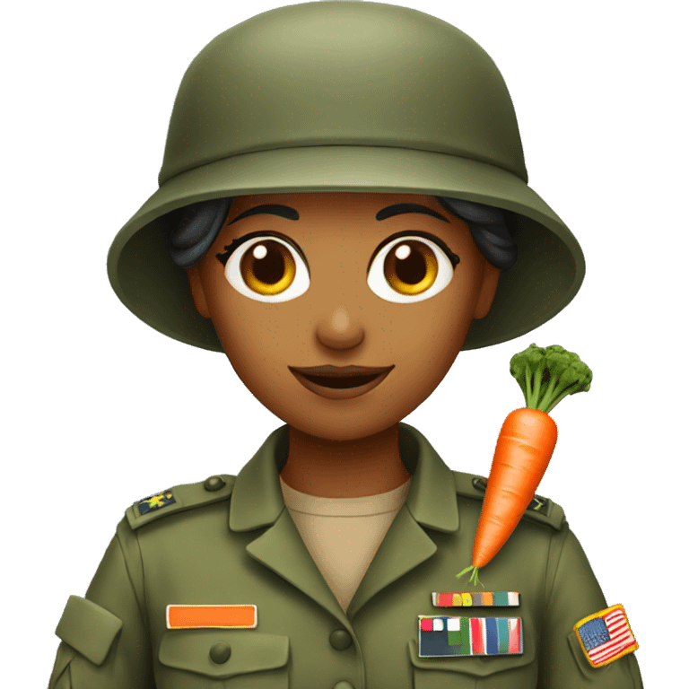 army woman holding carrot emoji