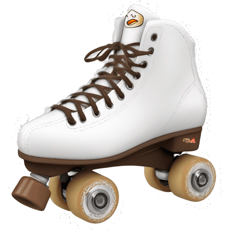 One White artistic rollerskate from edea flamenco with brown toestop emoji