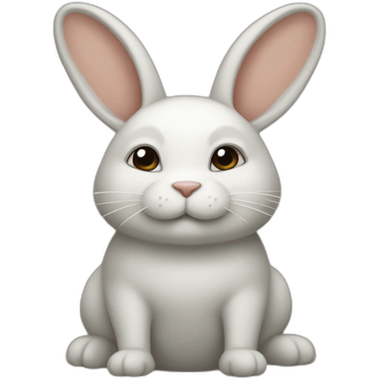 Chat sur un lapin emoji