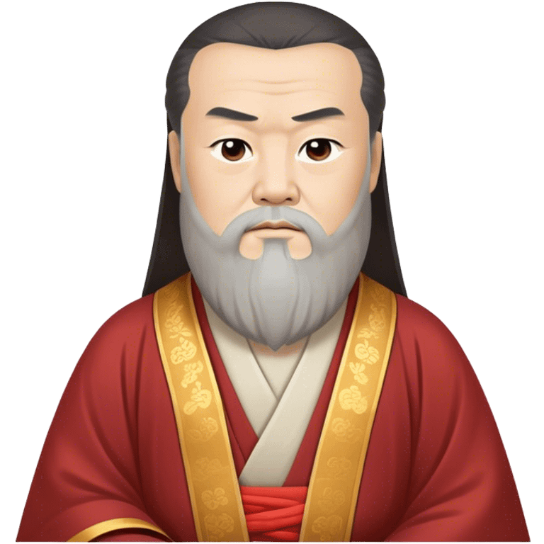 Cinematic Realistic Confucius Portrait Emoji, depicted as a wise ancient philosopher in traditional robes with a serene, contemplative expression, rendered with soft timeless textures and harmonious natural lighting that captures his enduring wisdom. emoji