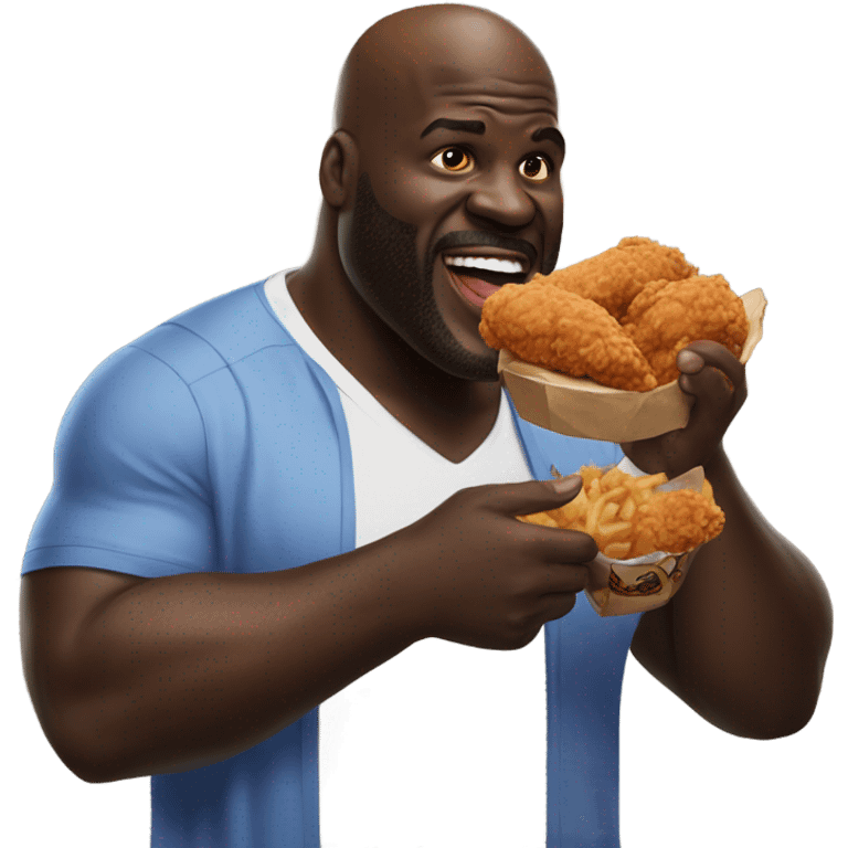 Shaq eating fried chicken emoji