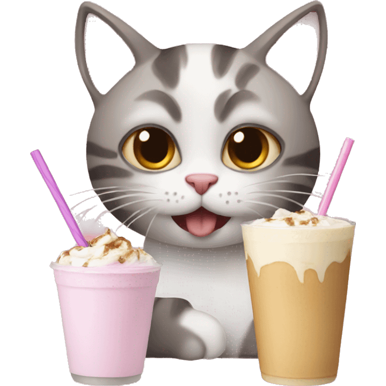 Cat with milkshake emoji