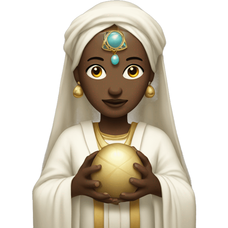 a priestess with a ball in her hands emoji