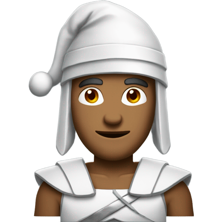 white spartan male wearing red santa hat emoji