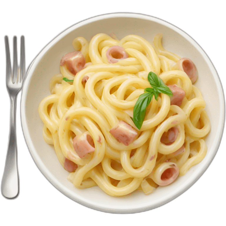 creamy bowl of carbonara pasta  emoji