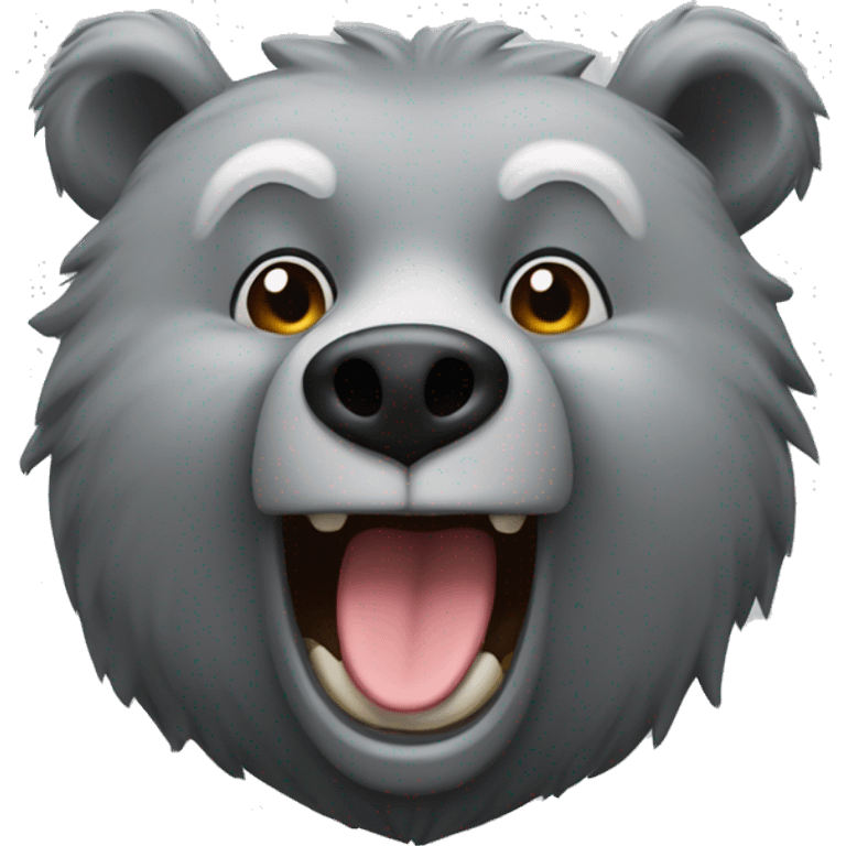 realistic-grey-bear-With-a-sly-grin emoji