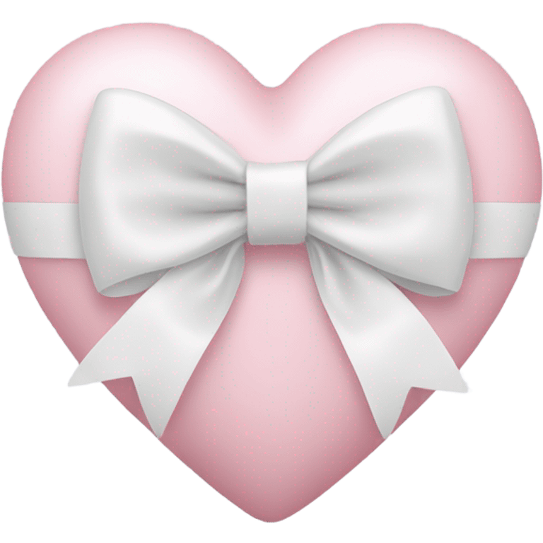 Pastel pink heart with white bow emoji