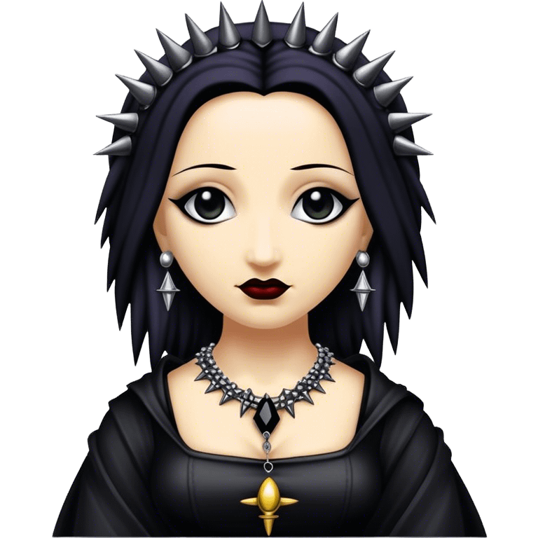 goth monalisa with spiked jewelry emoji