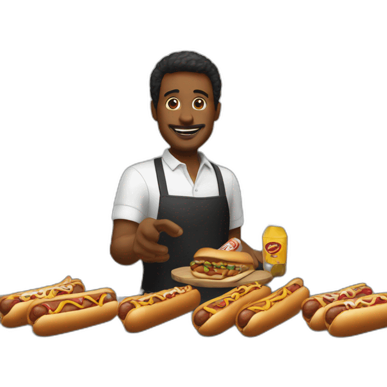 Bartender selling hot dogs emoji