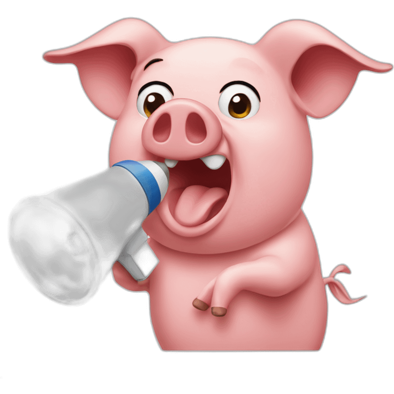 face of a pig talking into megaphone emoji