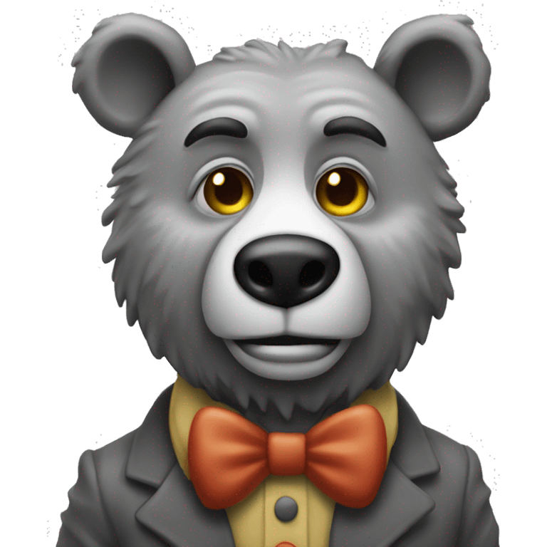 realistic-grey-bear-like-a-clown emoji