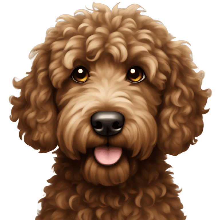 Dark brown goldendoodle  emoji