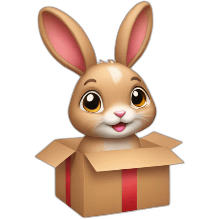 rabbit from gift box emoji