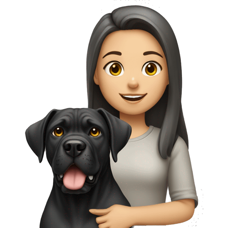 Girl with dog cane Corso  emoji