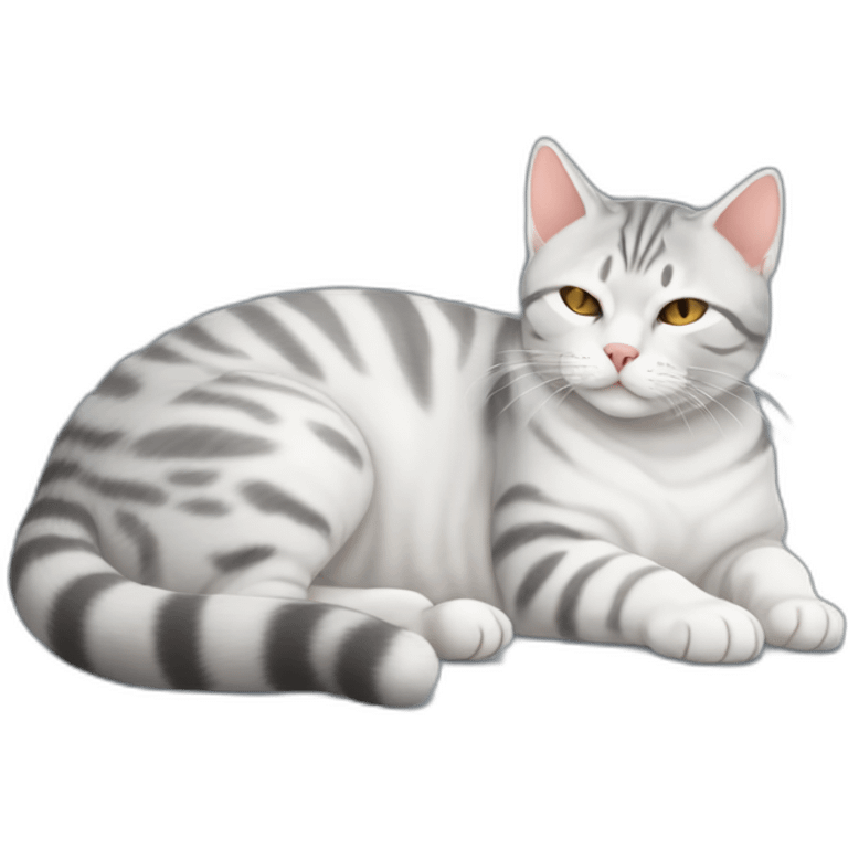 cat-American shorthair cathands-whole body-sleep emoji