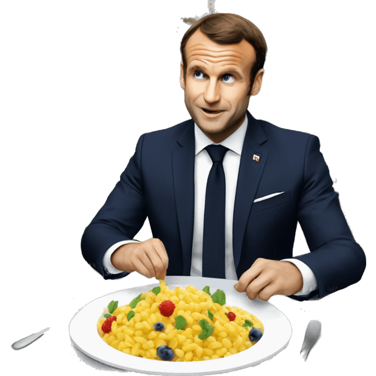 Macron qui mange unv emoji