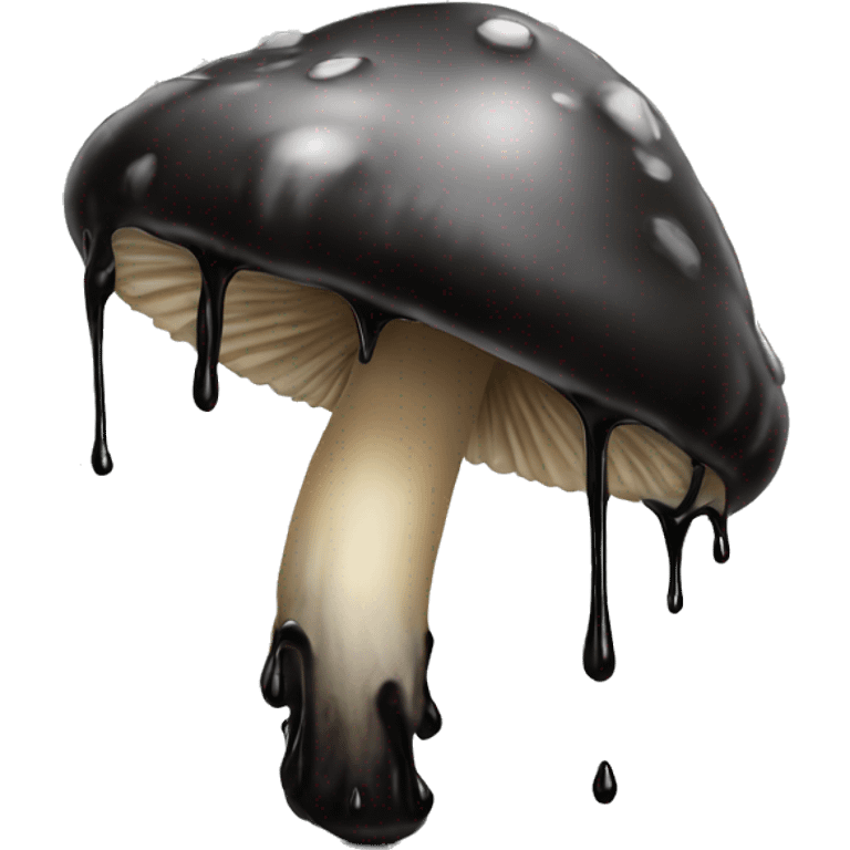 Black Dripping mushroom emoji