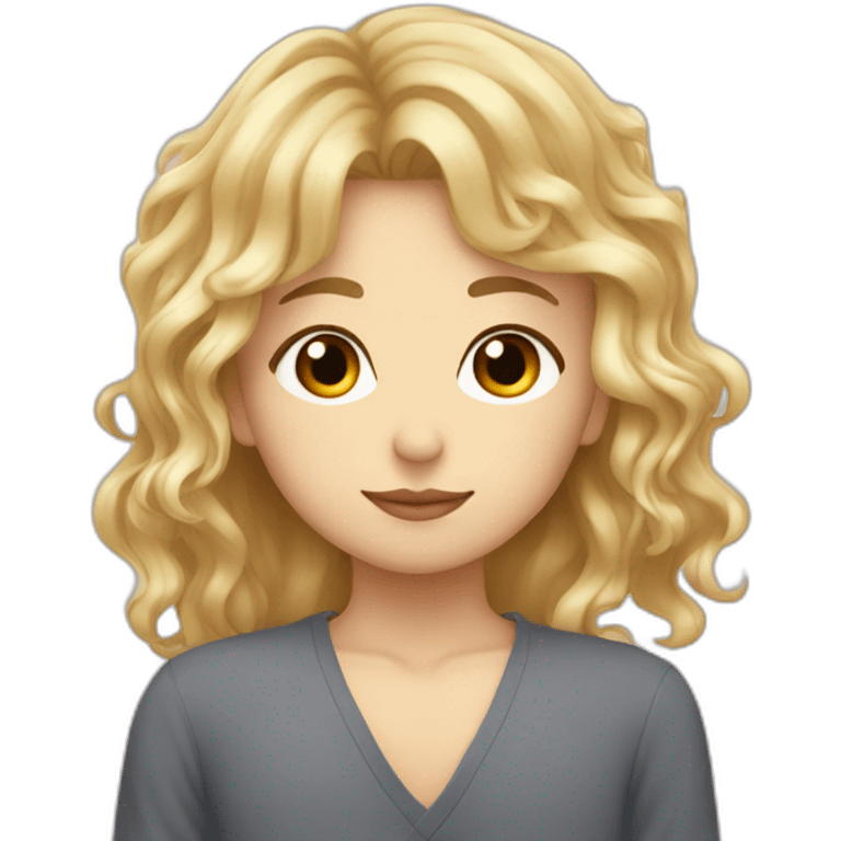 blonde wavy hair girl kissing japanese tan boy emoji