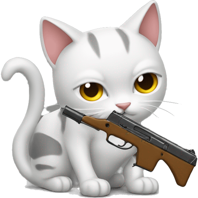 cat with gun emoji