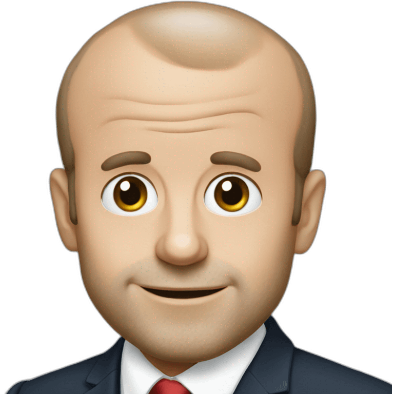 Emmanuel Macron with baldness emoji