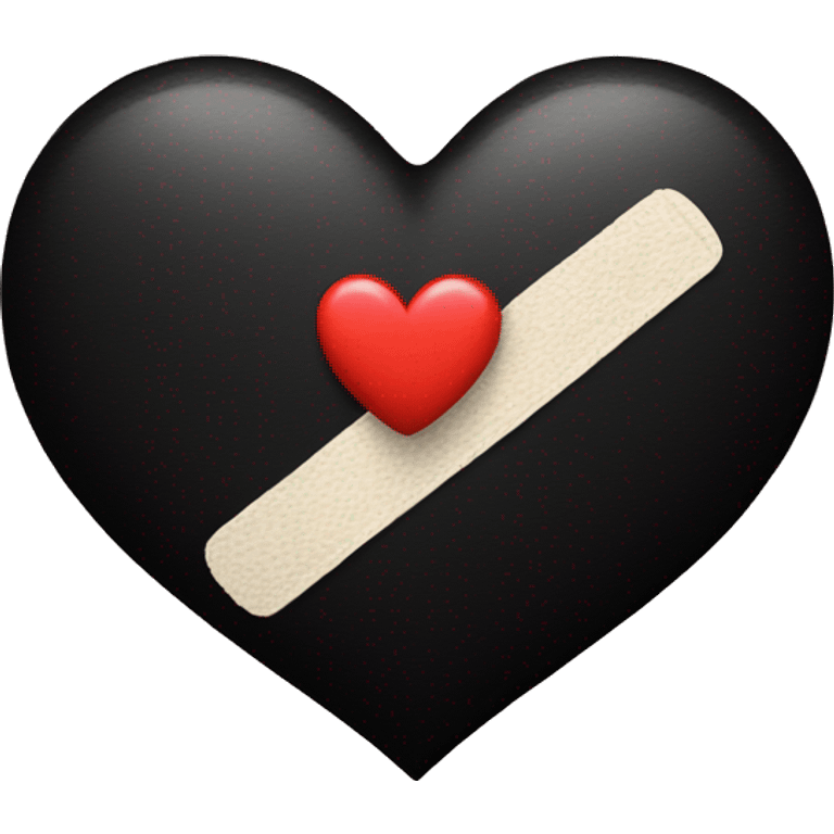 Black heart with band aid emoji