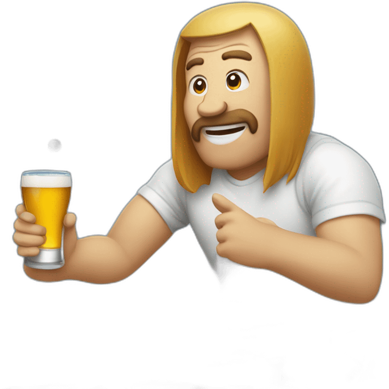 Une personne qui fait du ping-pong en buvant une bière emoji