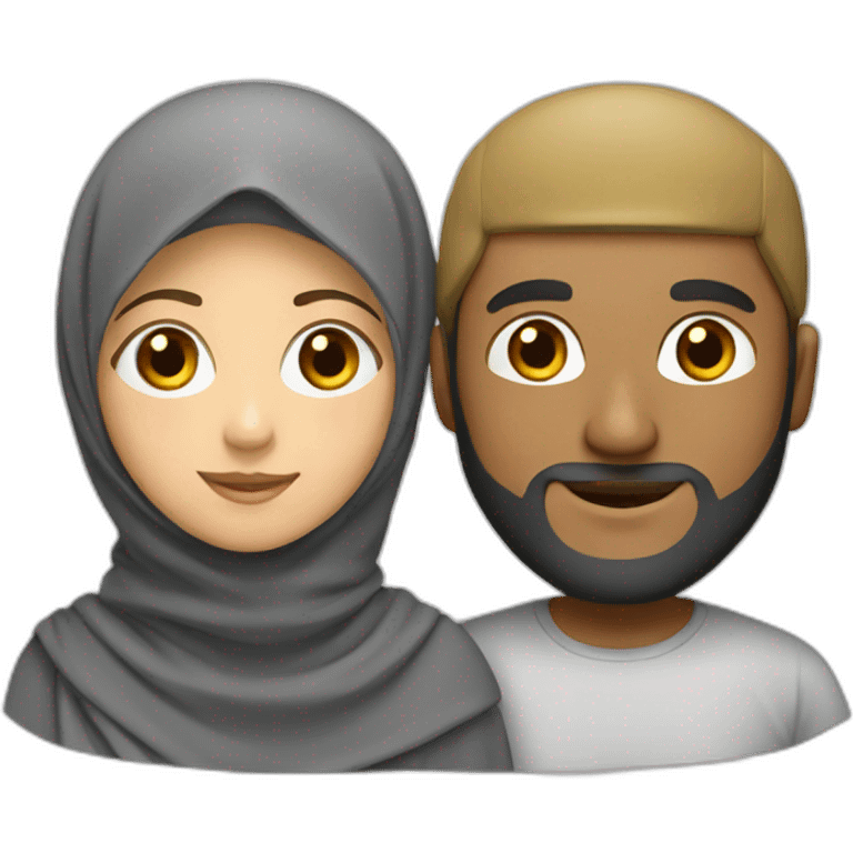 Man and Girl with hijab emoji