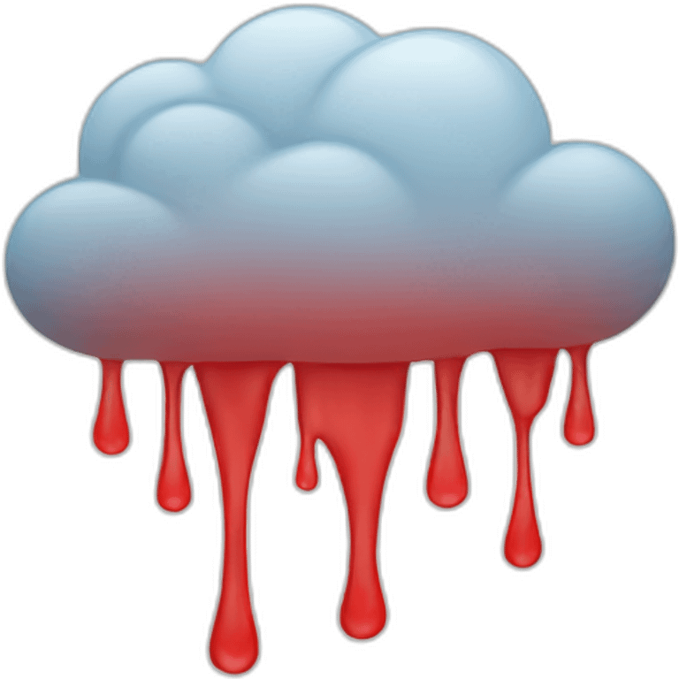 cloud with red rain emoji