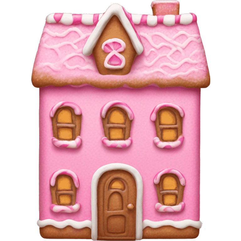 Pink gingerbread house emoji