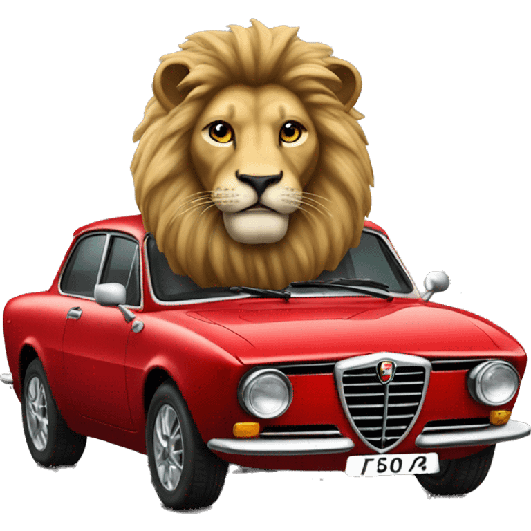 A Lion drive Alfa Romeo emoji